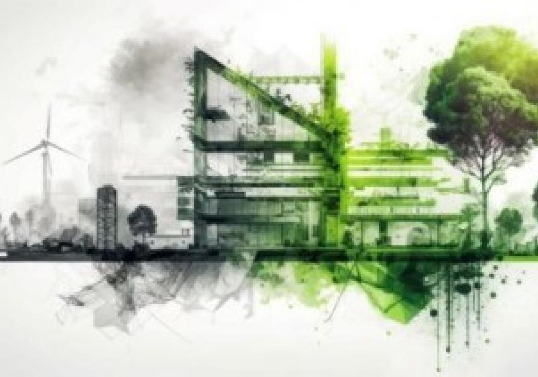 Architectural drawing with climate theme