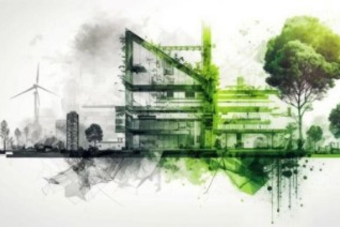 Architectural drawing with climate theme