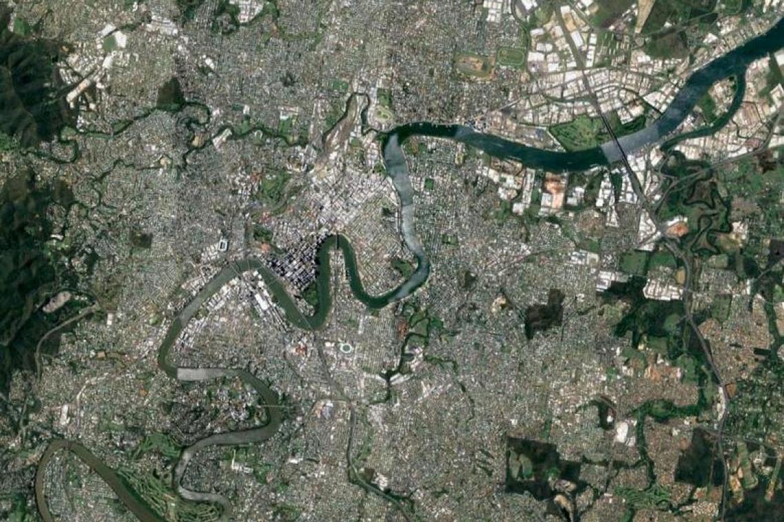 Aerial photograph of Brisbane. 